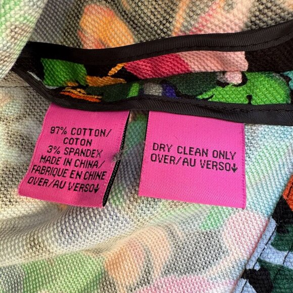 Diva By Dana Buchman Womens Cropped Dark Floral Stretch Long Sleeve Jacket L - Picture 9 of 10